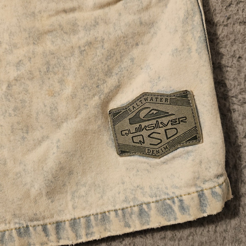 Vintage Quiksilver Denim Shorts Size 30 x 8 USA Made Light Acid Wash Jorts - Picture 10 of 15